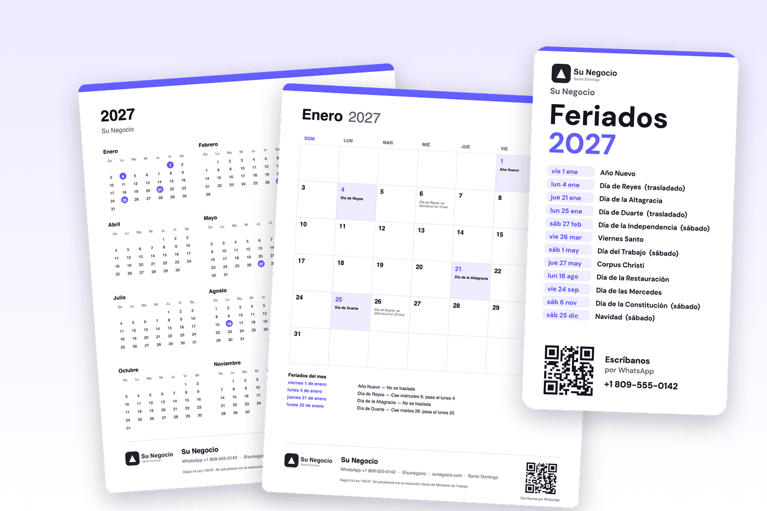 Su calendario 2027, con su nombre y los feriados ya movidos