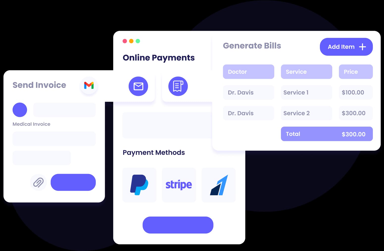 Payments and billing screen