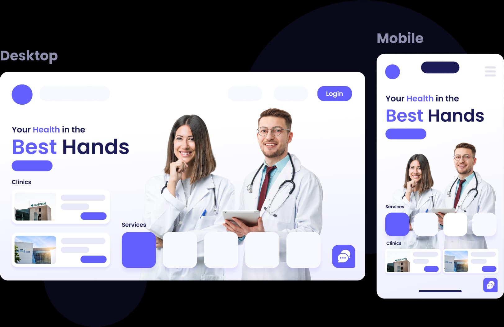 Responsive site · desktop and mobile