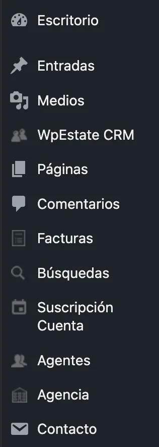 Panel de administración de WordPress