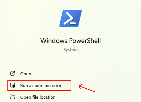 Abrir powershell como administrador