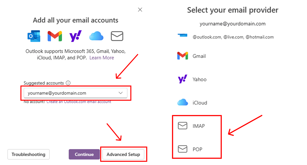 Introduce tu configuración de correo electrónico