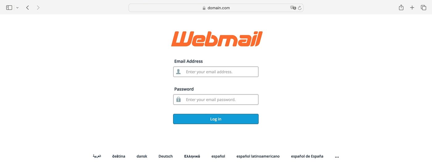 Iniciar sesión en webmail
