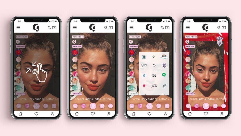 Glossier virtual reality (vr) example