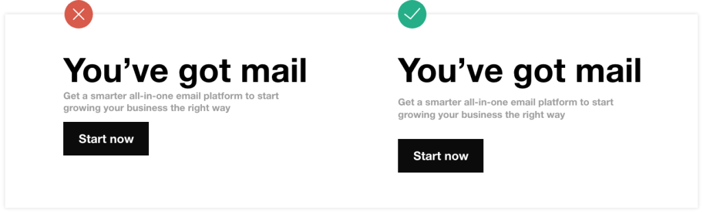 Visual hierarchy with white space