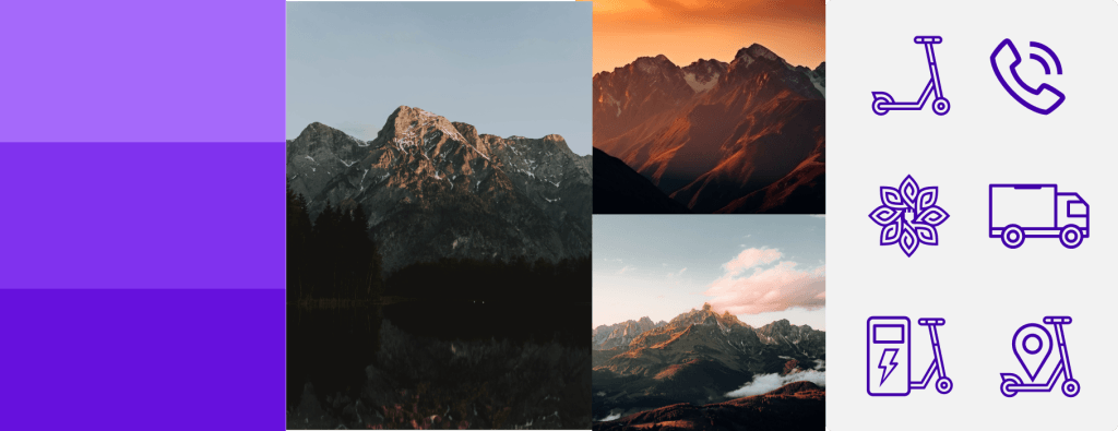 A collage of mountains