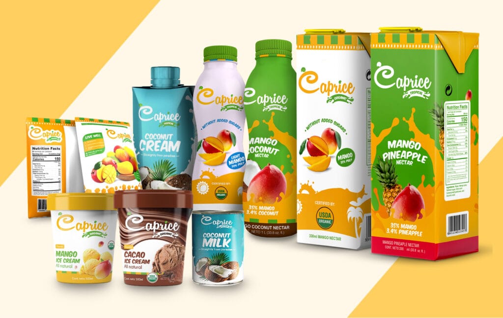 Comida Y Bebida - Branding Para Restaurantes - Web Design - branding para restaurantes - products caprice organic - web design