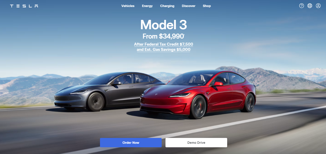 Sitio web de tesla