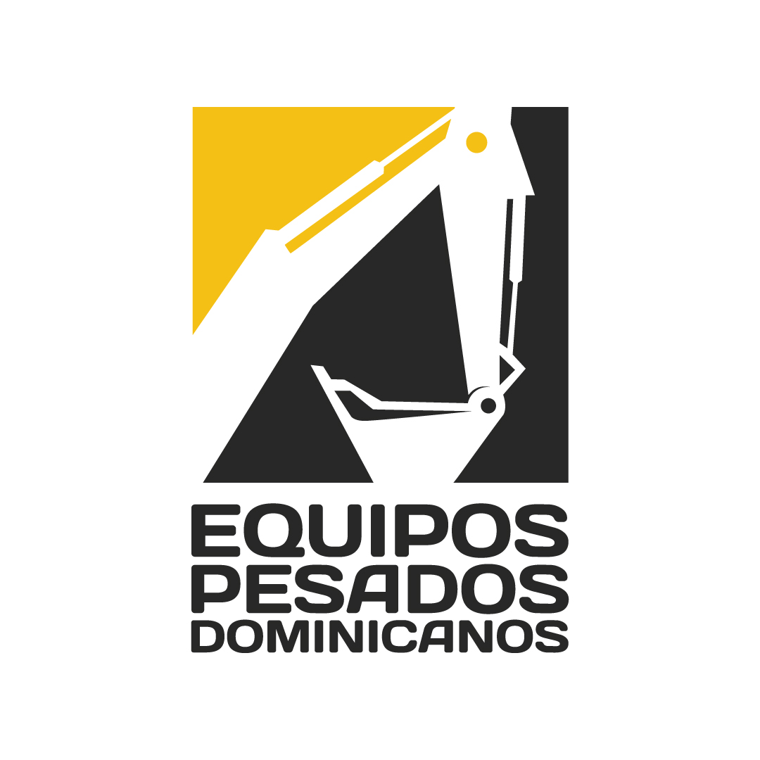 A logo with a yellow and black background