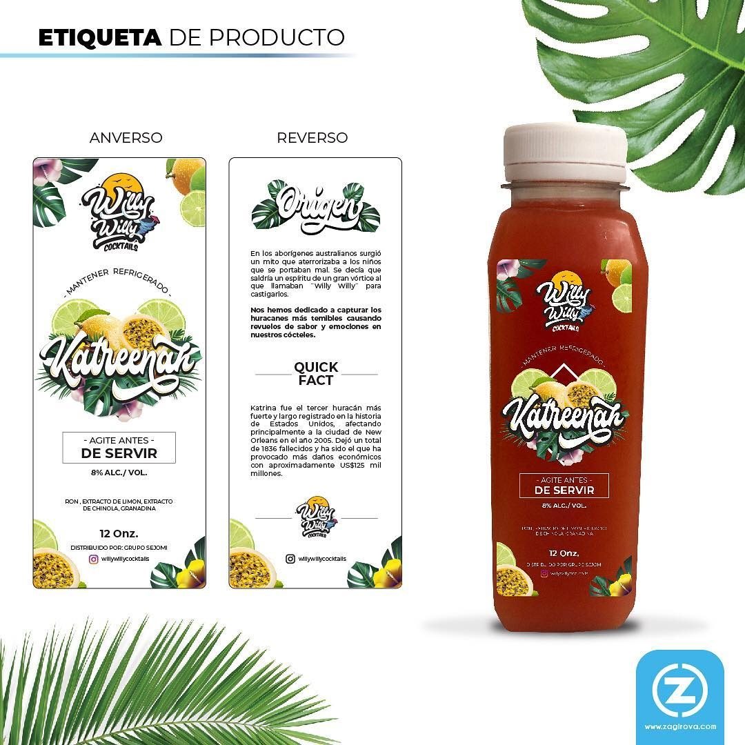 A bottle of juice with a label